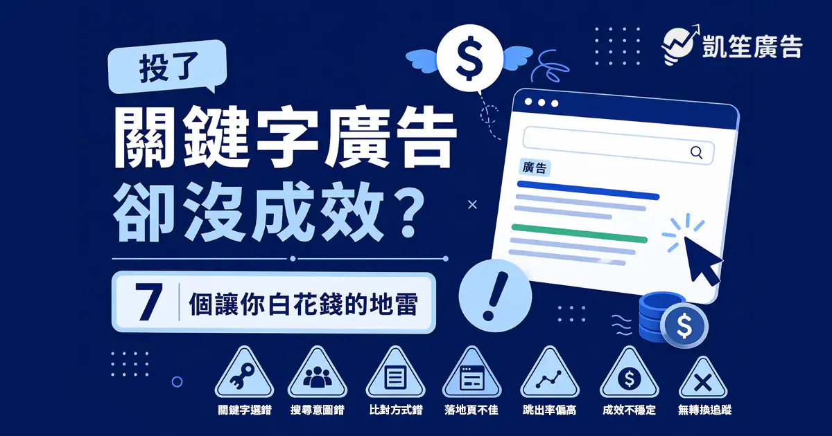 投了關鍵字廣告卻沒成效？7個讓你白花錢的地雷